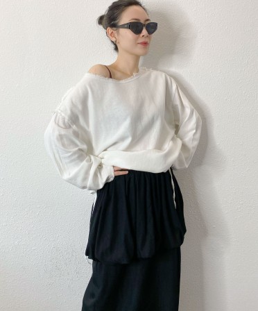 White Off Shoulder Relaxing Top #250316